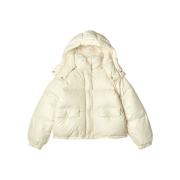 Siyazu SIOT4090 Duck Down Glossy Hoodie Jacket Pearl Cream