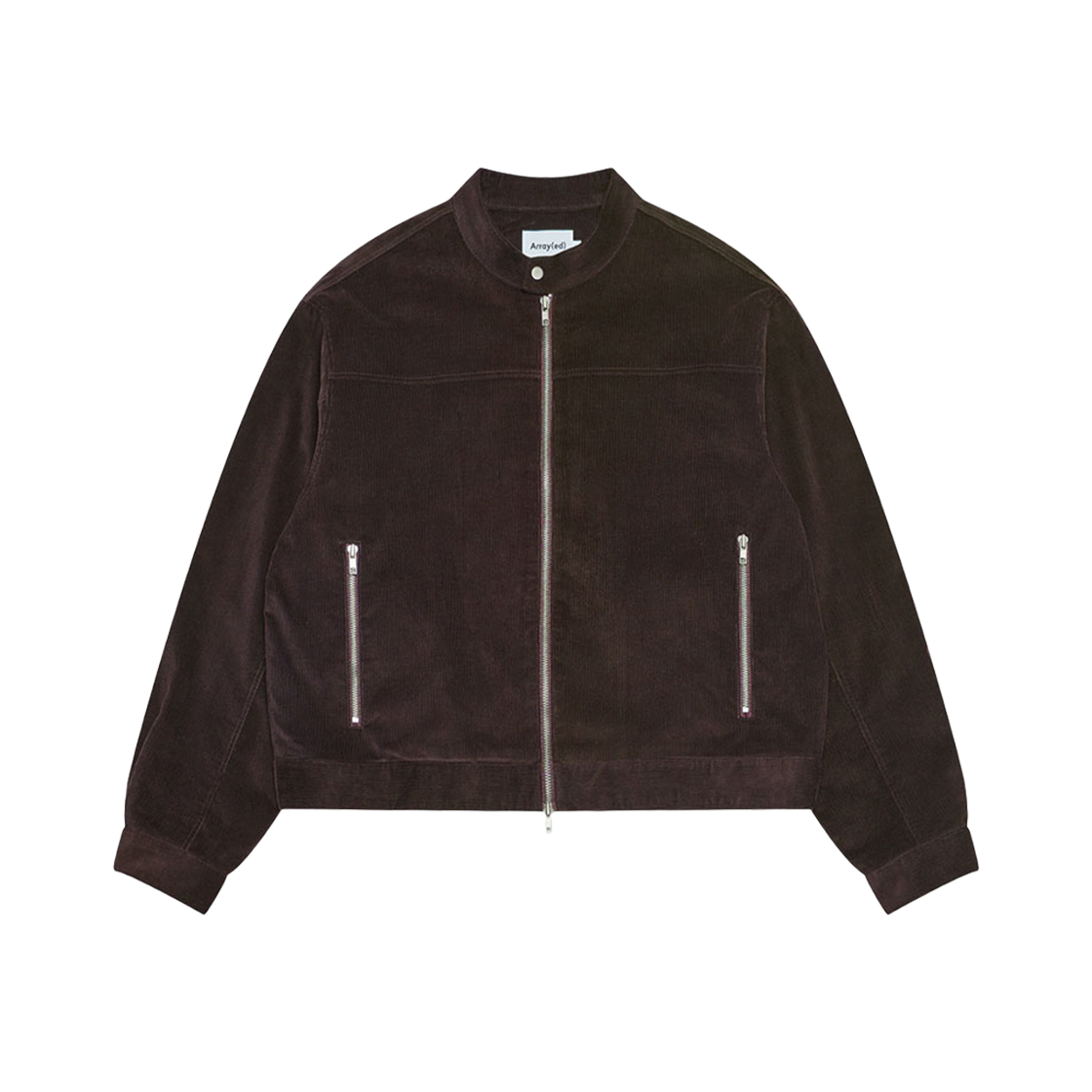 ARJK4301-Brown_NEW Arrayed Vertical Biker Crop Corduroy Jacket Brown