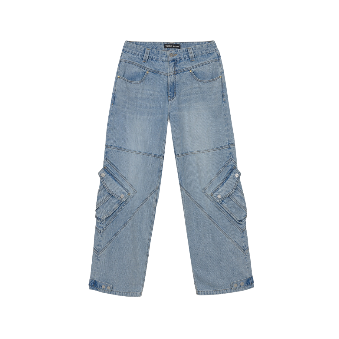 デニム・ジーパン VACANT Archive : 24FW / WOMEN SCOPPER X-POCKET CARGO DENIM 베이컨트 아카이브 스코퍼 엑스 포켓 카고 데님 블랙 | VACANT