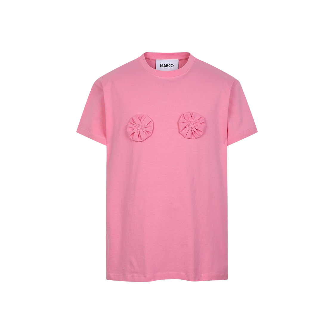 마르코 폼폼 니플 티셔츠 핑크(MARCO Pompom Nipple T-Shirt Pink)