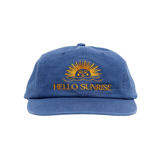 23HSCPOB0042 Hello Sunrise Washed OG Logo 6panel Cap Ocean Blue