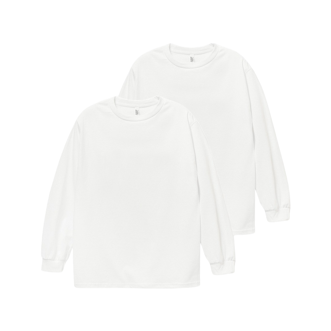 1304 White AAA Heavy Cotton 1304 Long Sleeve T-Shirt White (2Pack) - 대표 이미지 #1