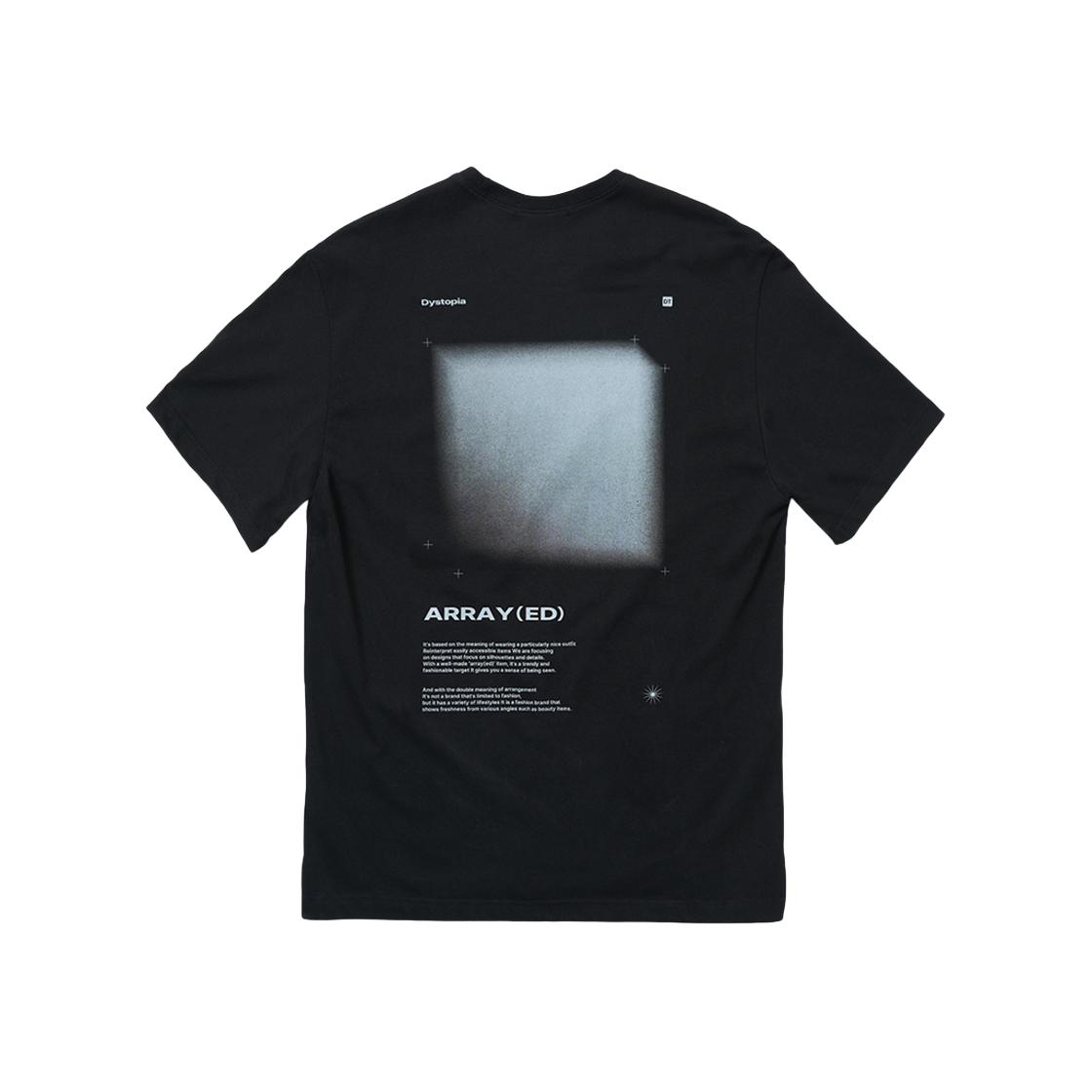 ARTS3105-Black Arrayed Blue Gray Cube T-shirt Black
