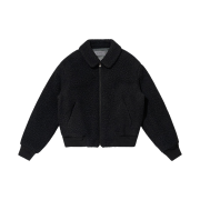 BY RANG Zipped Wool Blend Padded Bomber Jacket Black