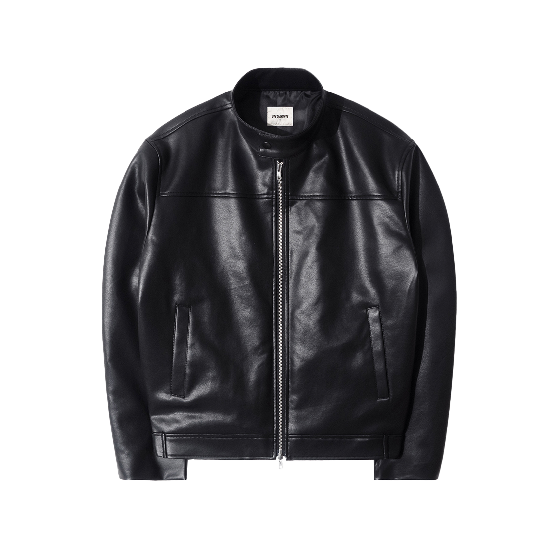 큐티에잇 가먼츠 신세틱 레더 모터 자켓 블랙(QT8 GARMENTS Synthetic Leather Moto Jacket Black)