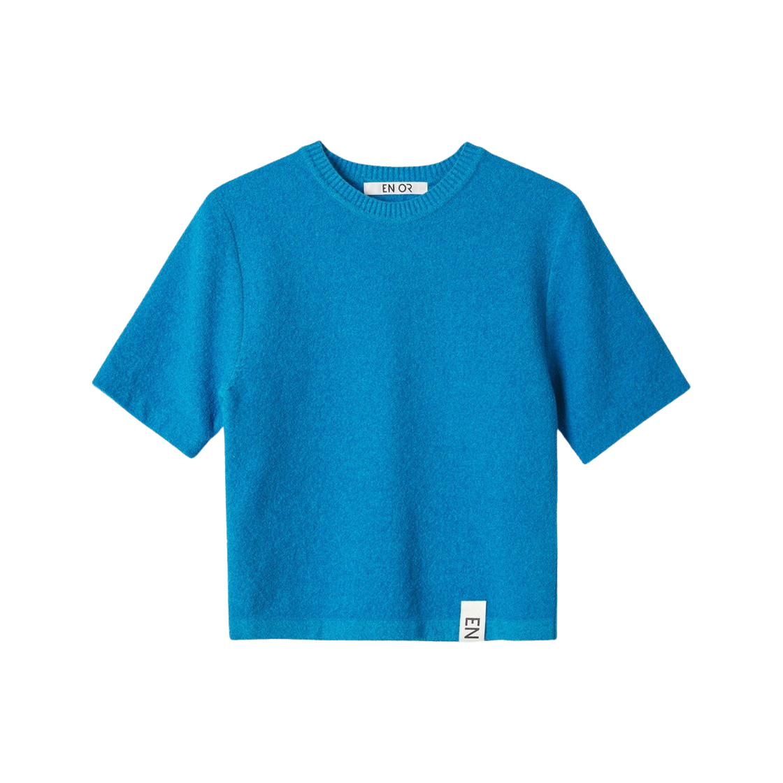 BCSUKN010BL En Or Women Outlabel Boucle Knit Top Blue - 대표 이미지 #1