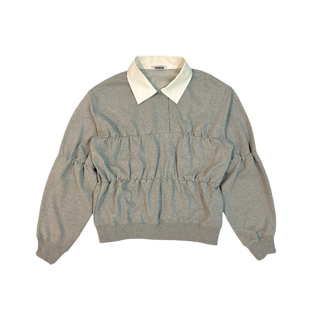 Shirring Collar Sweatshirt Gray Youngoh Shirring Collar Sweatshirt Gray