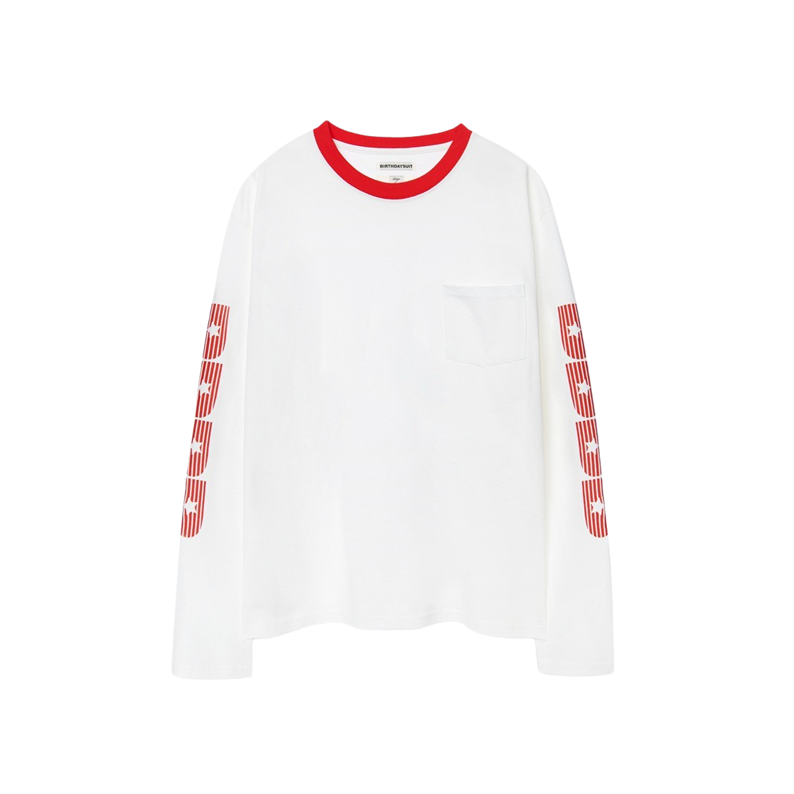 벌스데이수트 B 로고 롱슬리브 티셔츠 화이트(Birthdaysuit B Logo L/S T-Shirt White)