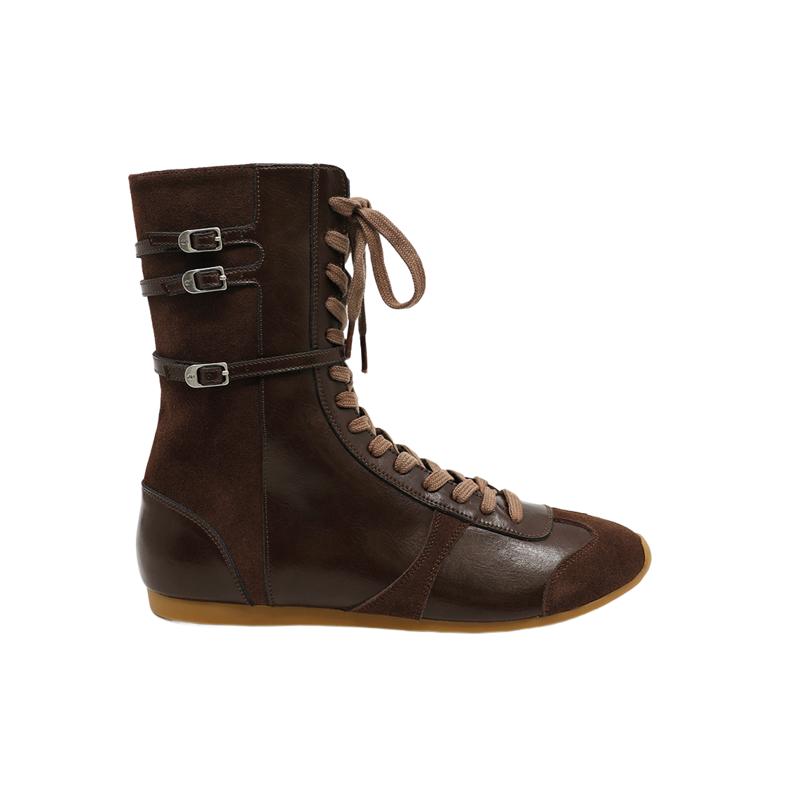 무드나잇 신디 3벨티드 복서 레이스업 스니커즈 브라운