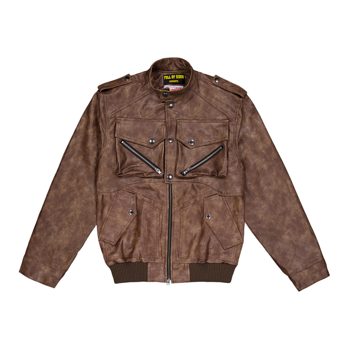 24FW-10 Full of Ssun Leather Cargo 3way Jacket Brown - 대표 이미지 #1