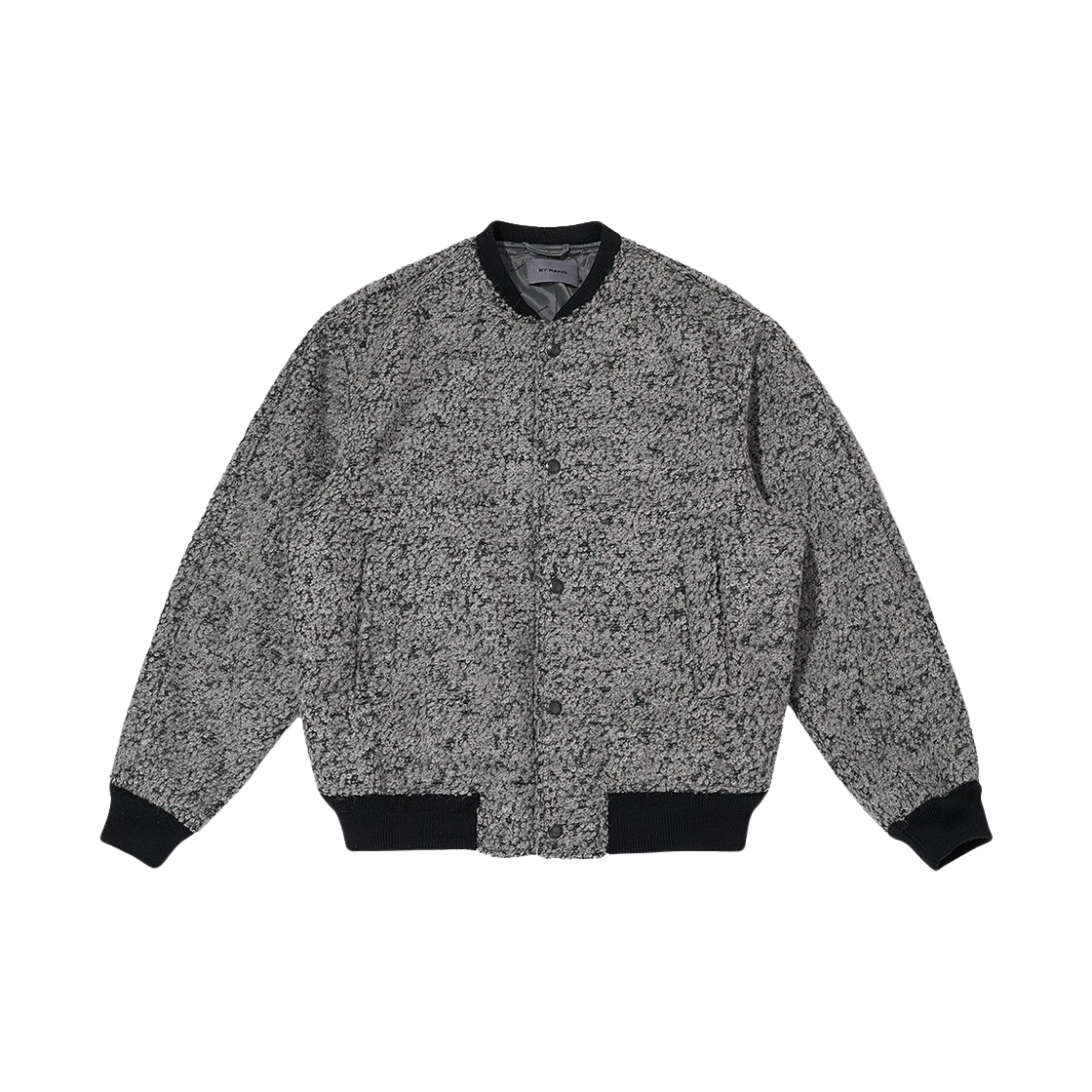BR023SJ0002C04 BY RANG Wool Blend Snap Jacket Grey