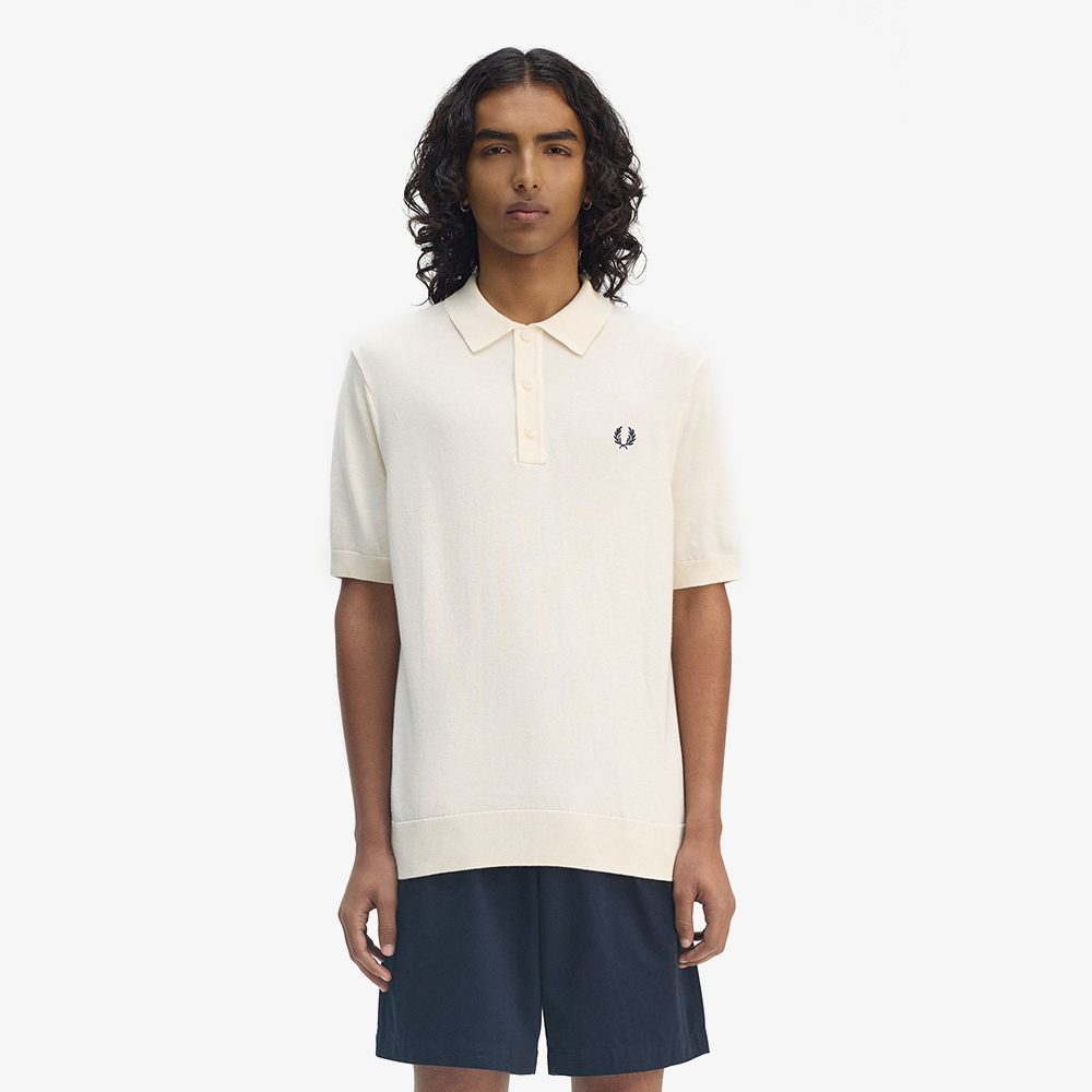 프레드페리 숏 슬리브 코튼 니트 셔츠 에크루(Fred Perry Cotton Knitted Shirt Ecru) - 2