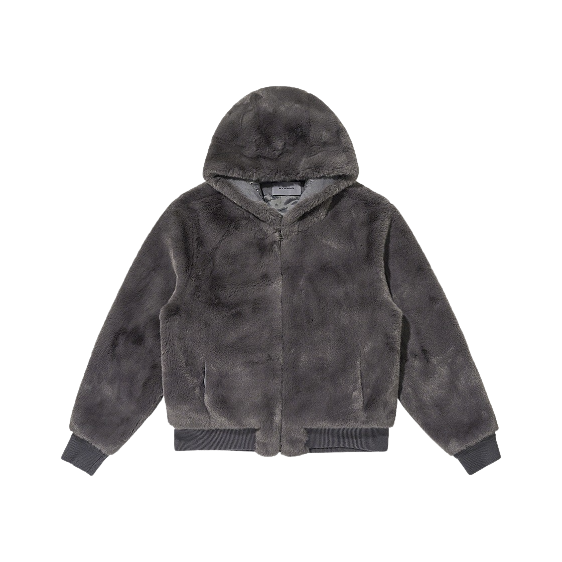 바이랑 폭스 퍼 후드 봄버 자켓 다크그레이