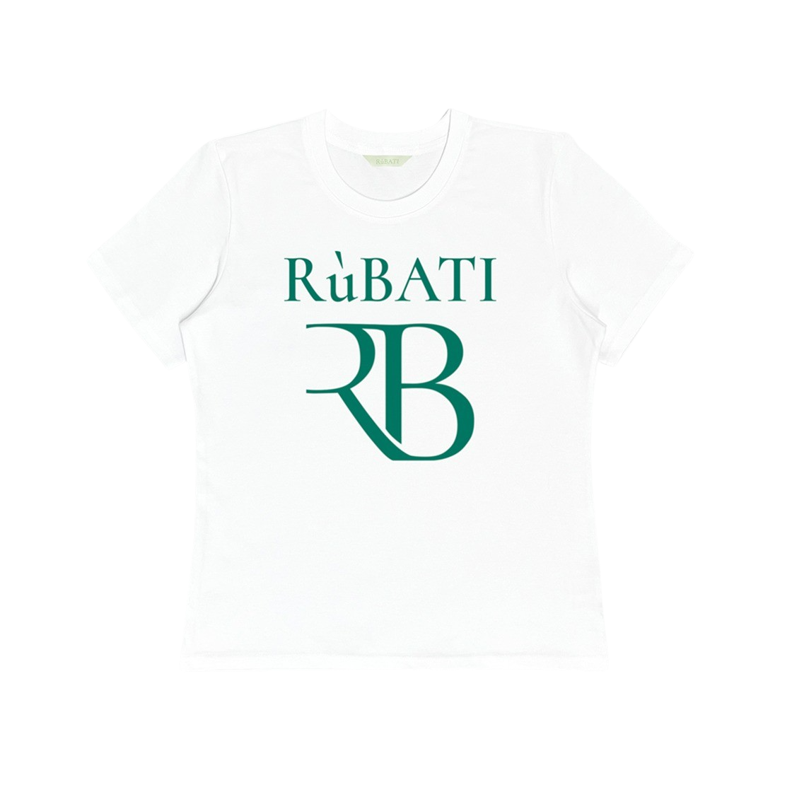 2023SS1STTSHIRT02 Rubati R.B Logo Tshirt White Green