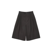 Amomento Two Tuck Wide Shorts Charcoal