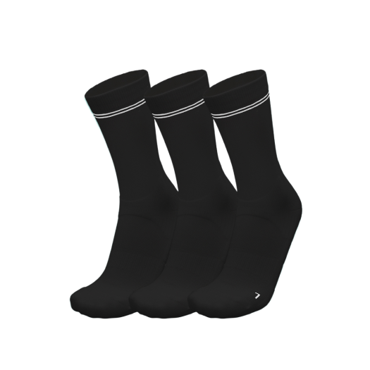 SU-CP-RUN-CREW-BK-3P Socks Up Compression Running Crew Socks Black (3 pack)