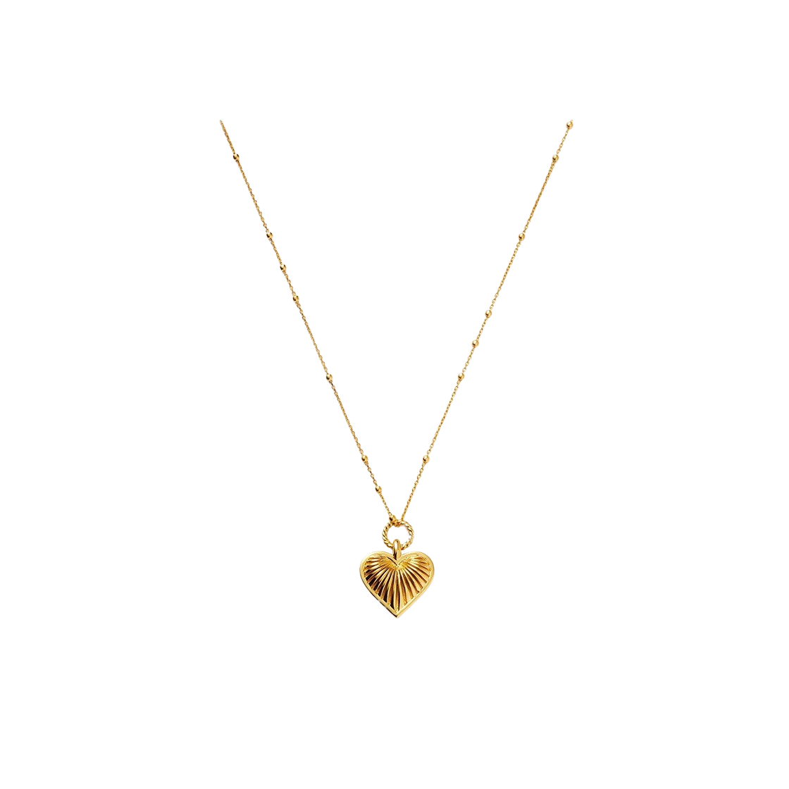 KW4DJENMM10GD Missoma Ridge Heart Charm Necklace Gold - 24FW