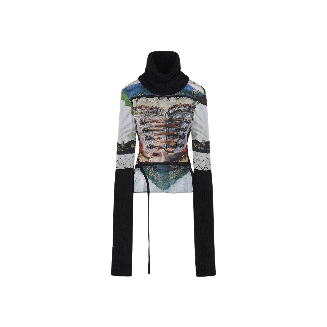 오토링거 우먼 메쉬 롱슬리브 터틀넥 디른들 프린트 - 24FW(Ottolinger Women Mesh Longsleeve Turtleneck Dirndl Print - 24FW)