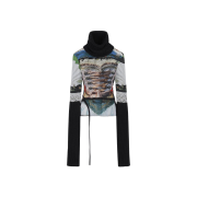 Ottolinger Women Mesh Longsleeve Turtleneck Dirndl Print - 24FW