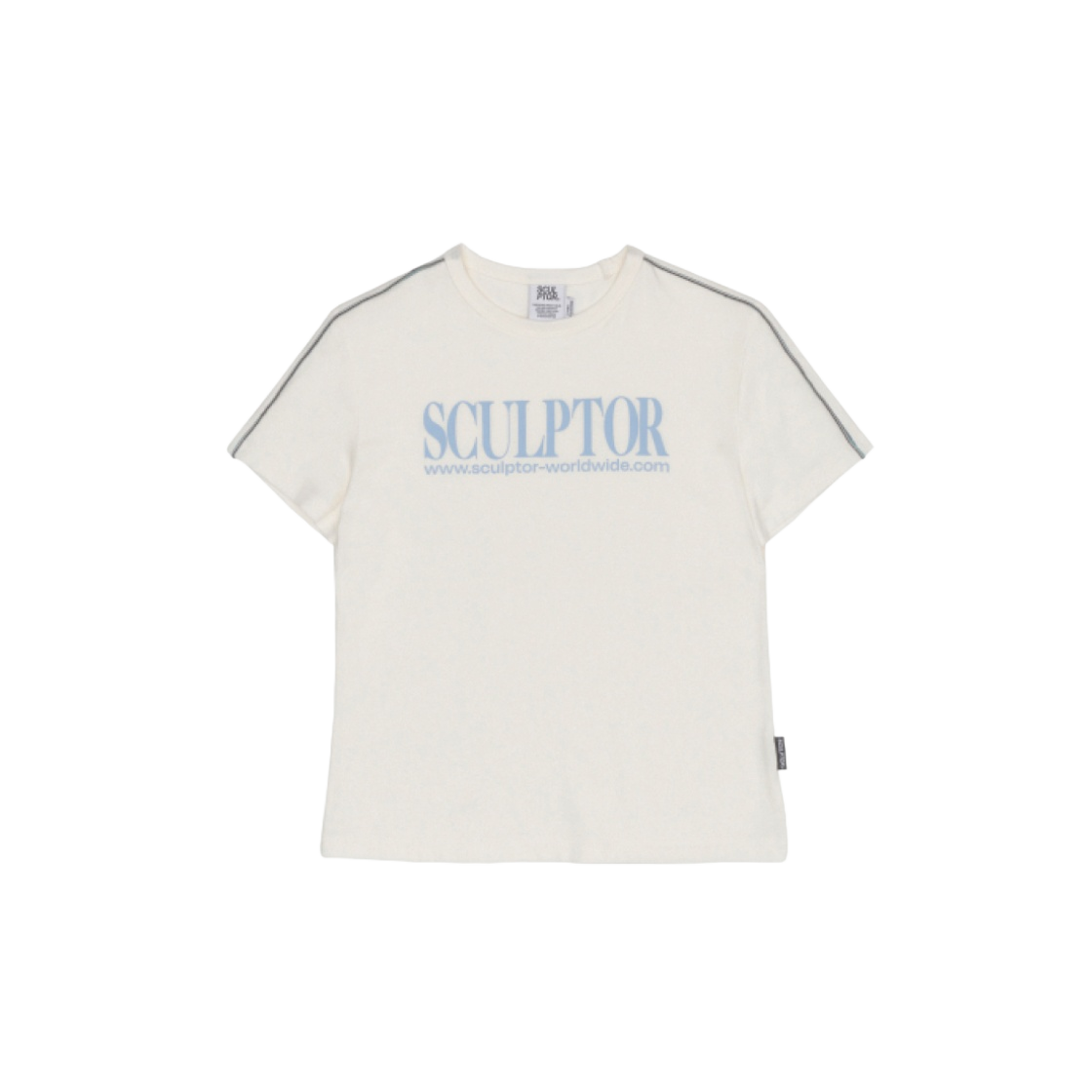 ★SCULPTOR★ Classic Logo Piping Crop Top Charcoal SC23S244C SCULPTOR® online store