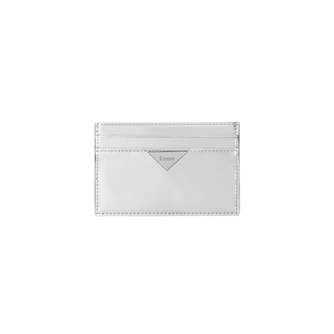 ●Fennec● TRIANGLE SLIT CARD HOLDER MIRROR SILVER FNSCW06R CRINKLE TRIANGLE TRIPLE WALLET - SILVER - Fennec