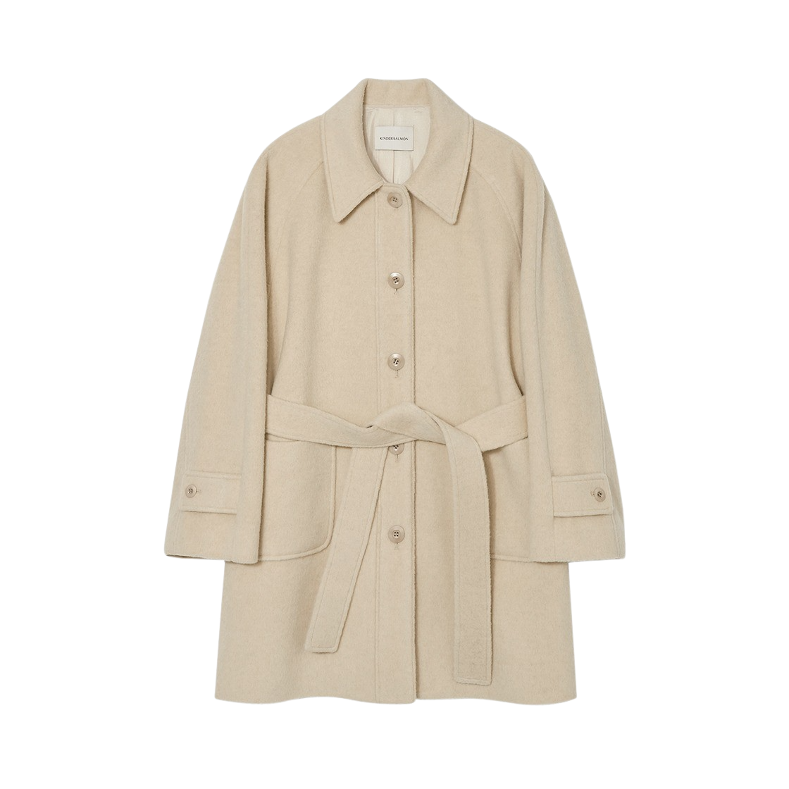 FW23OUT02MC Kindersalmon Women Linus Half Coat Macadamia - FW23