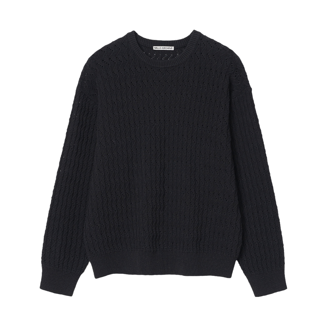 밀로 아카이브 스퀘어 앵글 라운드 니트 블랙