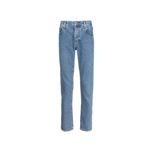 Off-White Diag Outline Skinny Jeans Medium Blue White