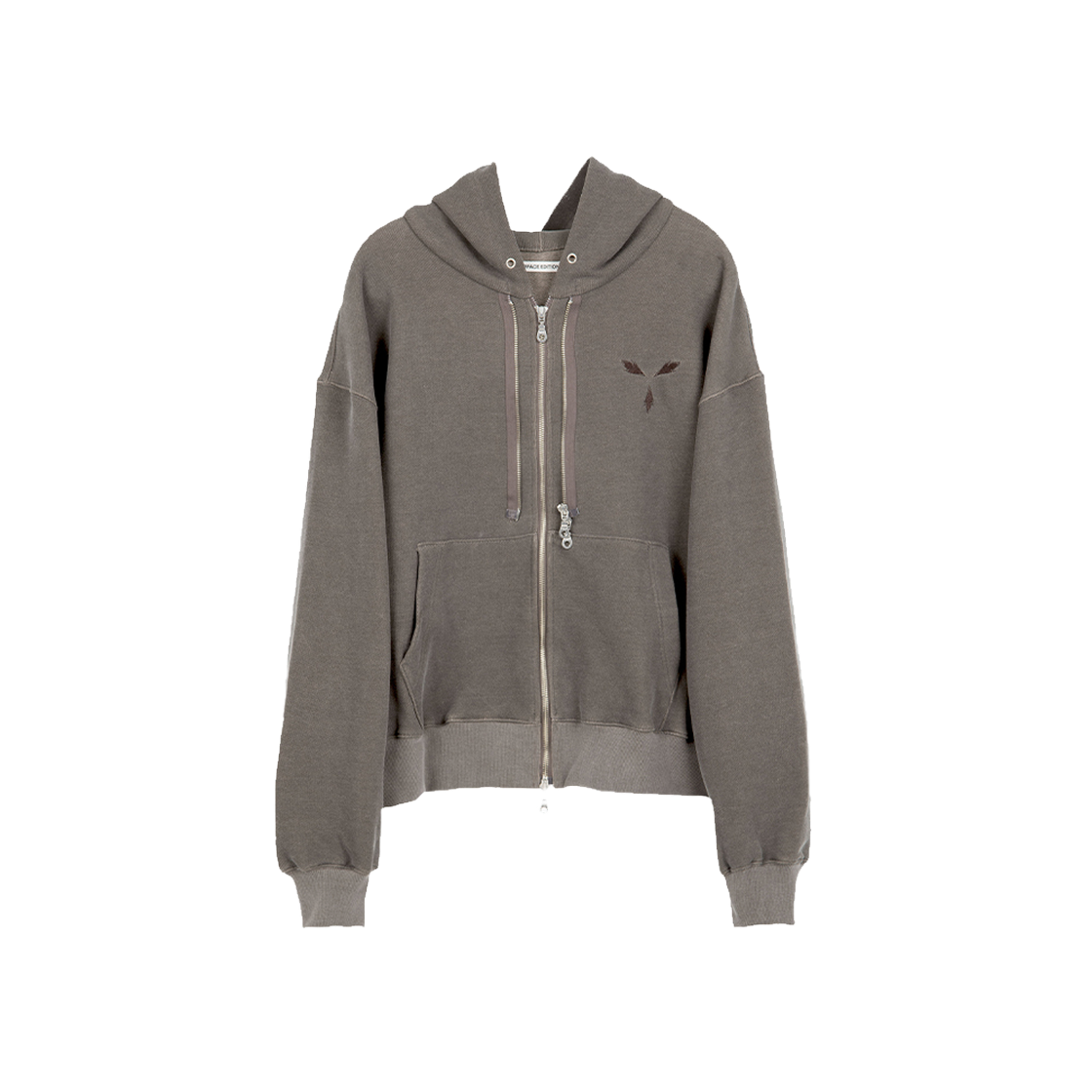 SE24FTS01BR Surface Edition Double Zip Hoodie Dark Brown - 대표 이미지 #1