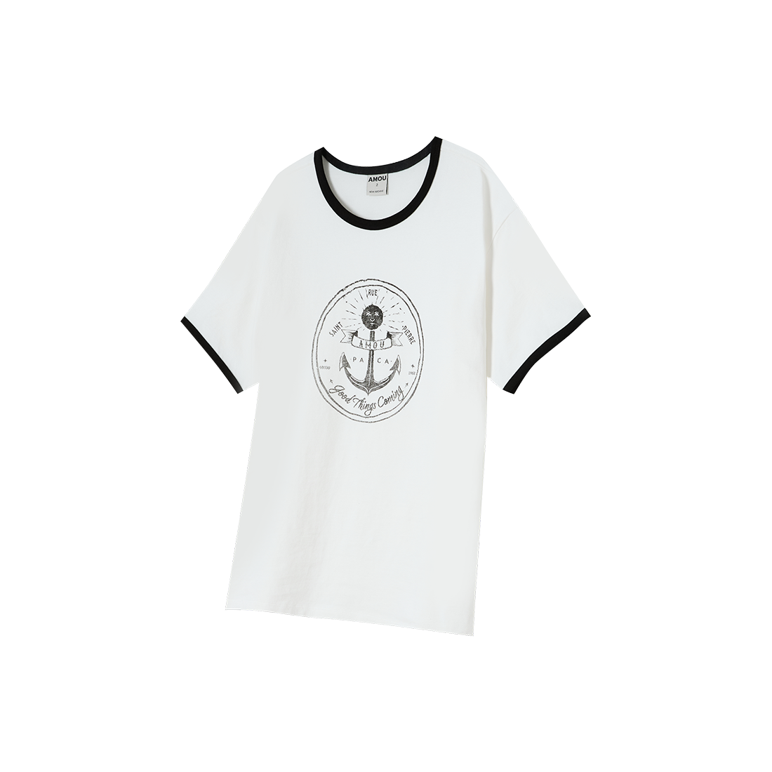 아모우 앵커 링거 티셔츠 화이트(AMOU Anchor Ringer T-Shirts White) - 2