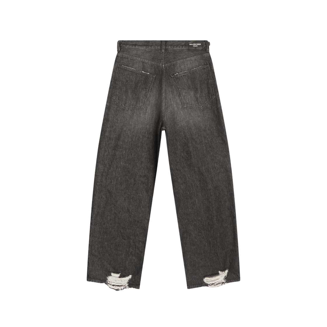 697833TXE061070 Balenciaga Destroyed Super Large Baggy Trousers Black - #2