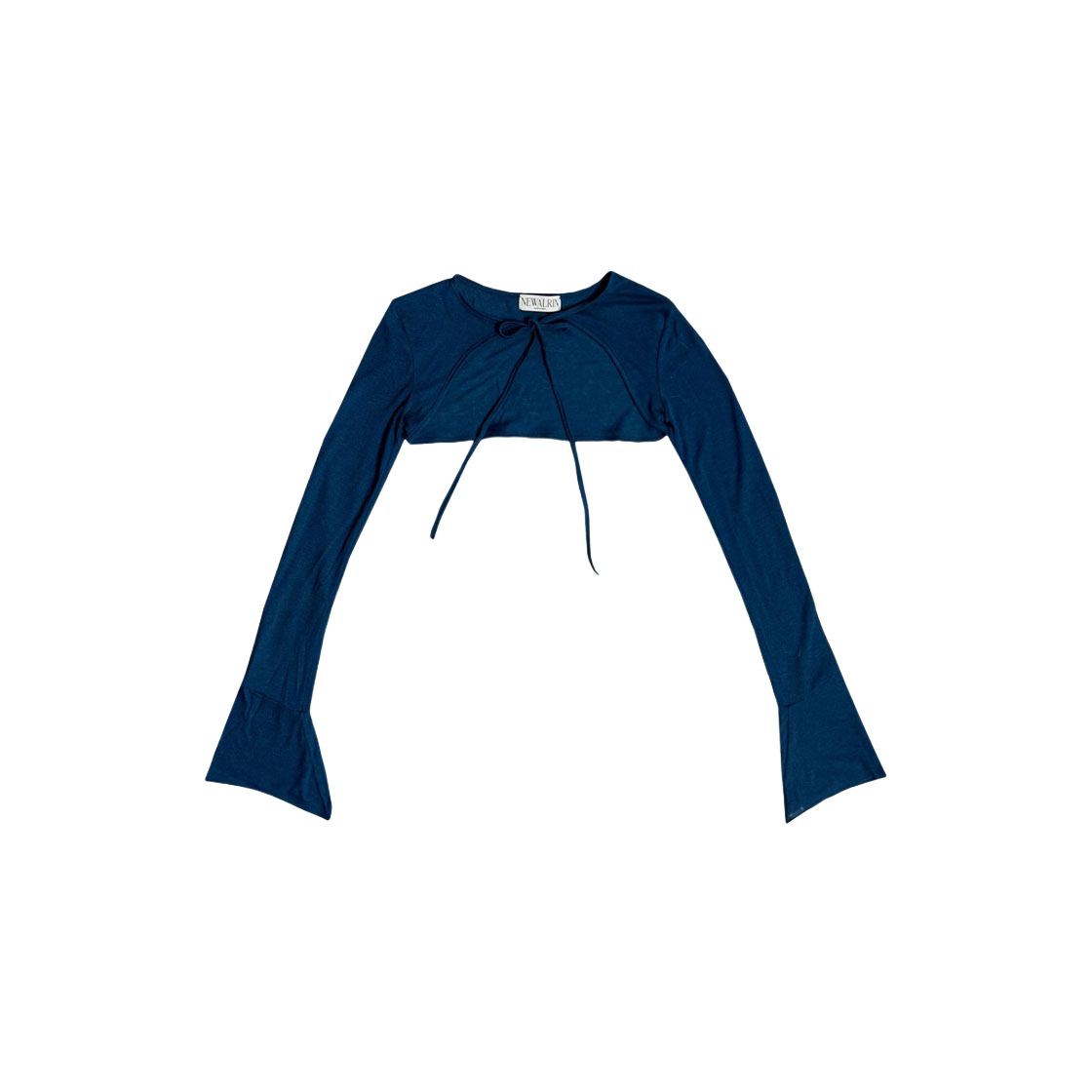 뉴얼린 시스루 볼레로 가디건 에메랄드 블루(Newalrin See-Through Bolero Cardigan Emerald Blue)