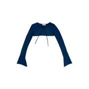 Newalrin See-Through Bolero Cardigan Emerald Blue