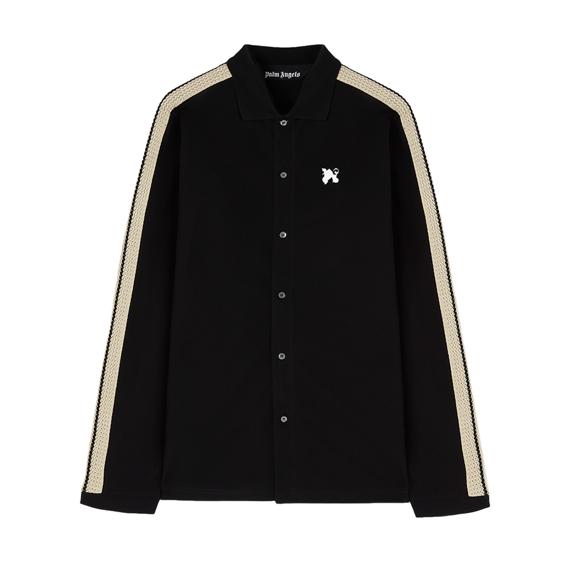 팜엔젤스 PA 모노그램 피켓 트랙셔츠 블랙(Palm Angels Pa Monogram Piquet Trackshirt BLACK) - 1