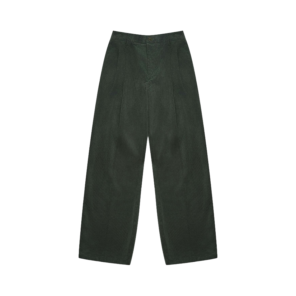 ARPT4301-Green Arrayed Straight Wide Two Tuck Banding Corduroy Pants Green