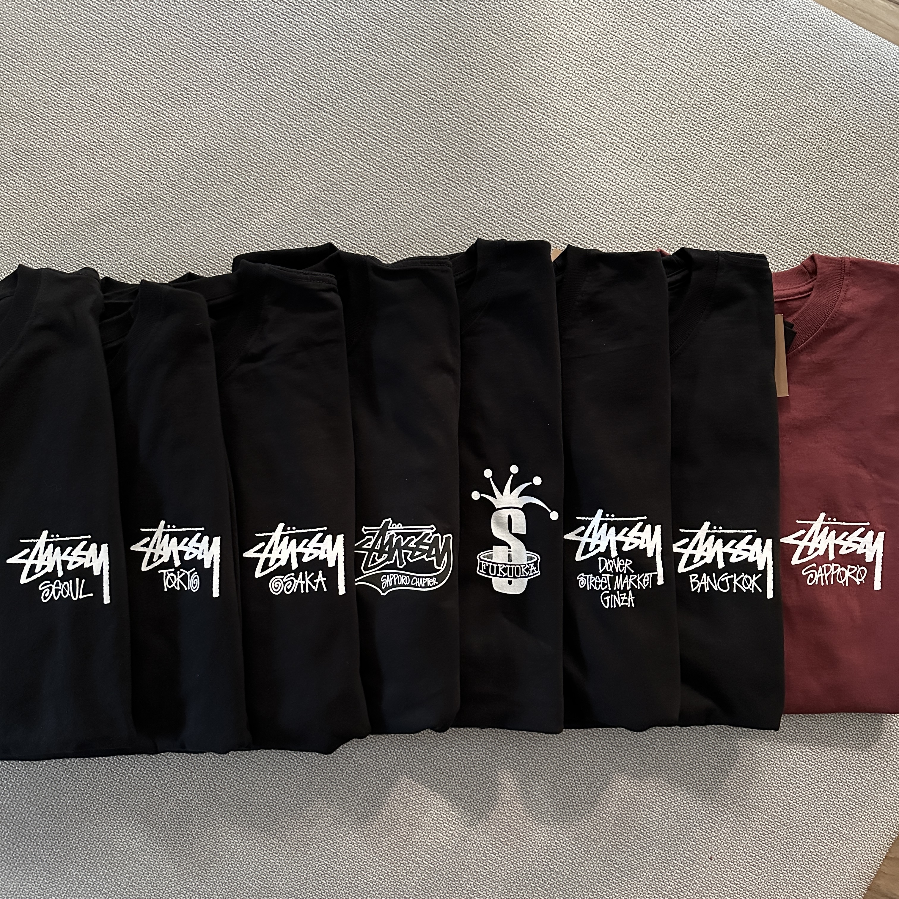 Stussy Stock Seoul Zip Hood Black, Stussy Stock Seoul LS T-Shirt Black 착용 스타일 - 2