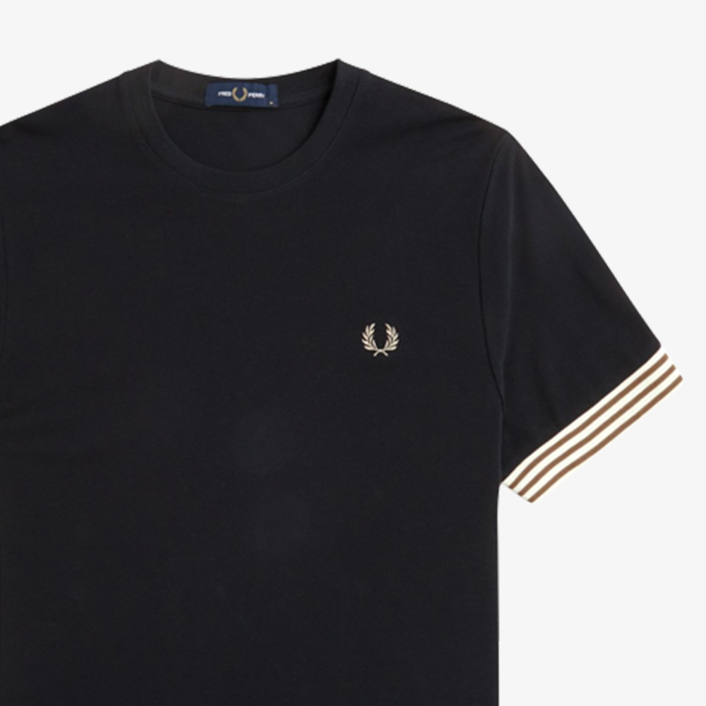 프레드페리 스트라이프 커프 티셔츠 블랙(Fred Perry Striped Cuff T-Shirt Black) - 5