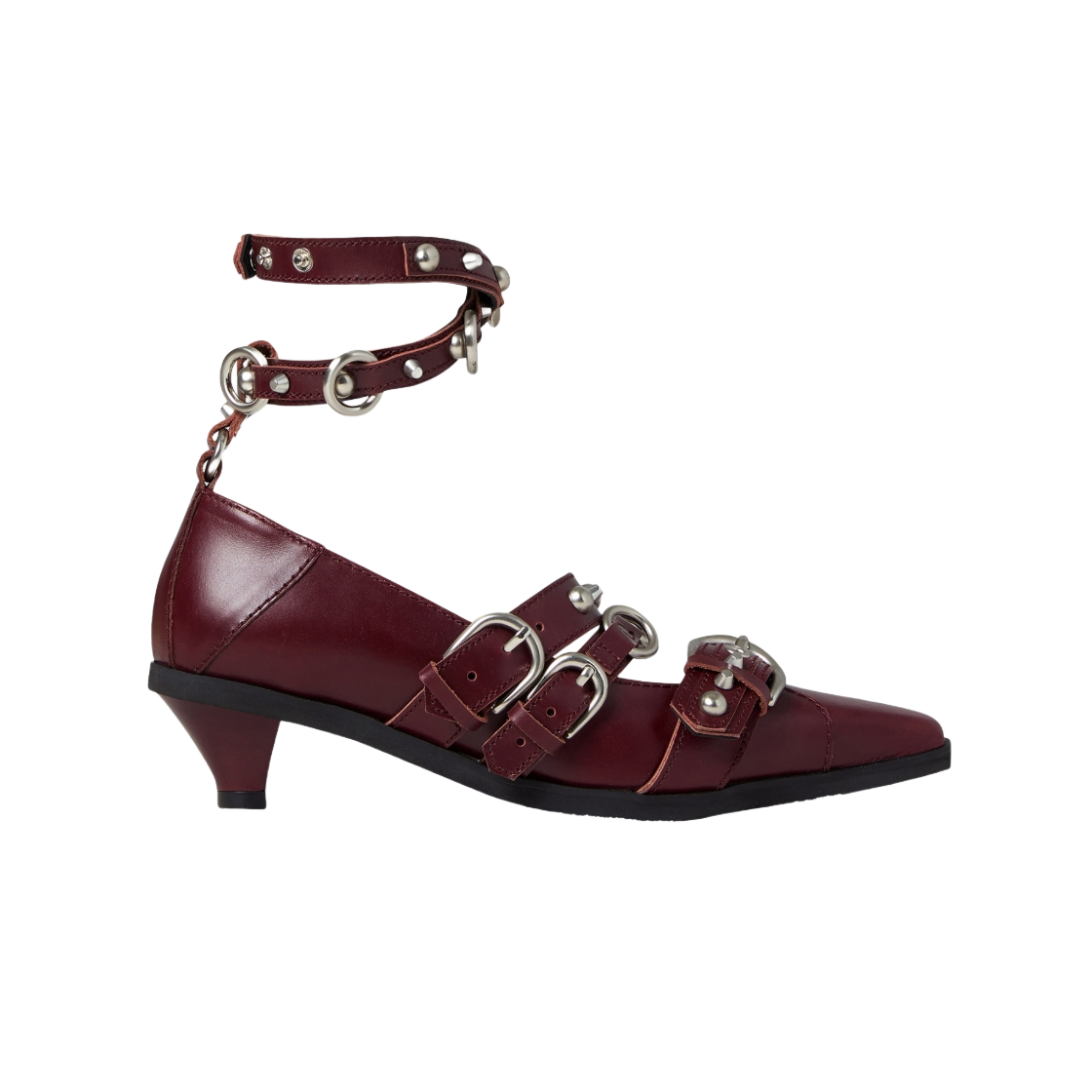 VAK251SZ002BG30 Vacant Archive Xia Stud Strap Heel Burgundy
