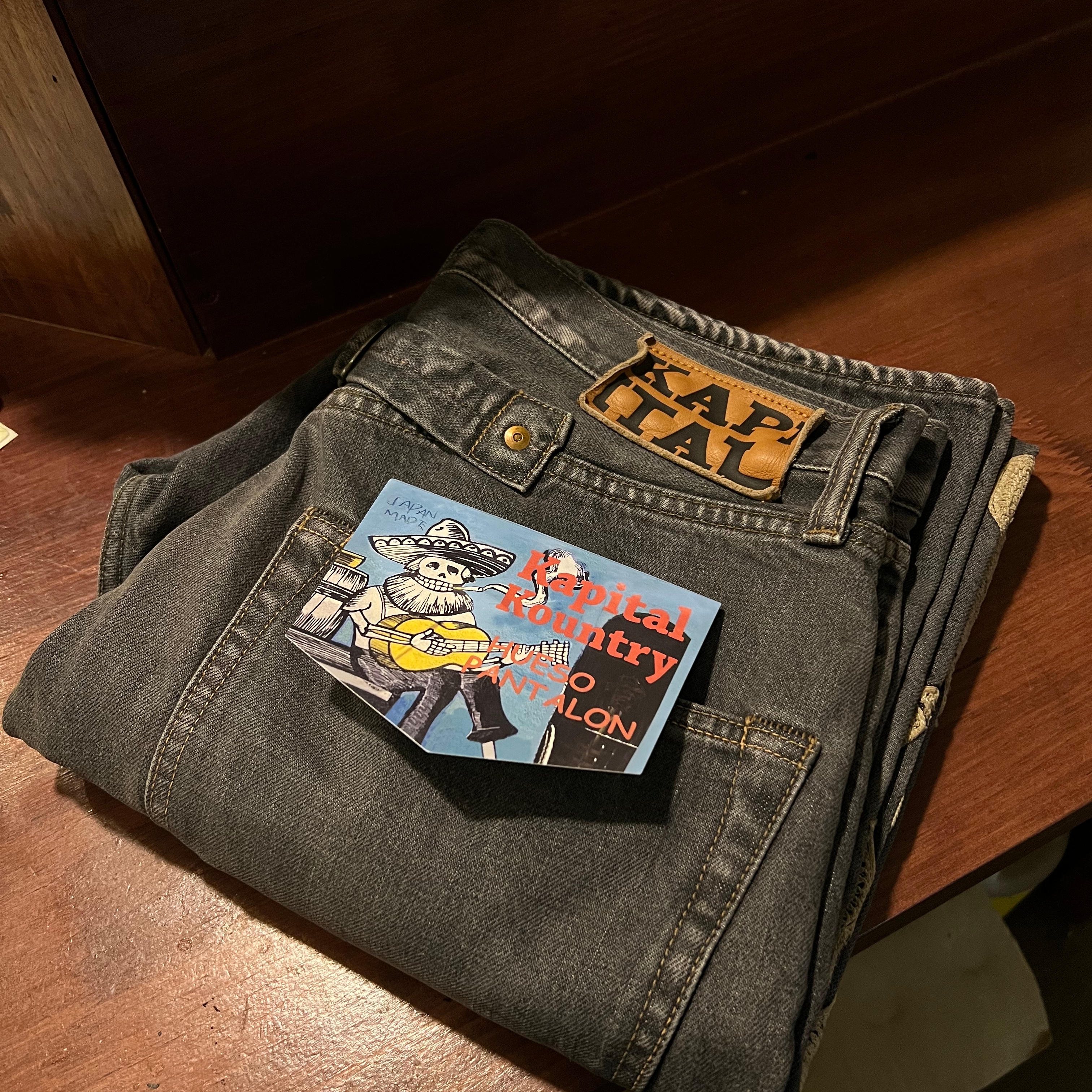 Kapital 14 oz. Denim Mexican Tuxedo 5P Okagilly Pants Black 착용 스타일 - 2