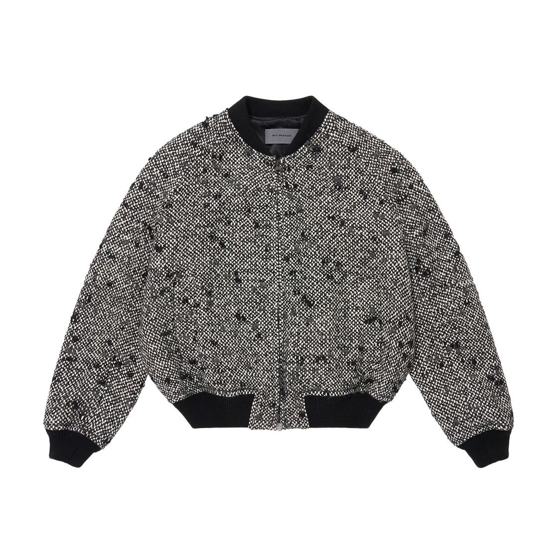 바이랑 울 블랜드 집업 봄버 자켓 블랙(BY RANG Wool-Blend Zipped Bomber Jacket Black)