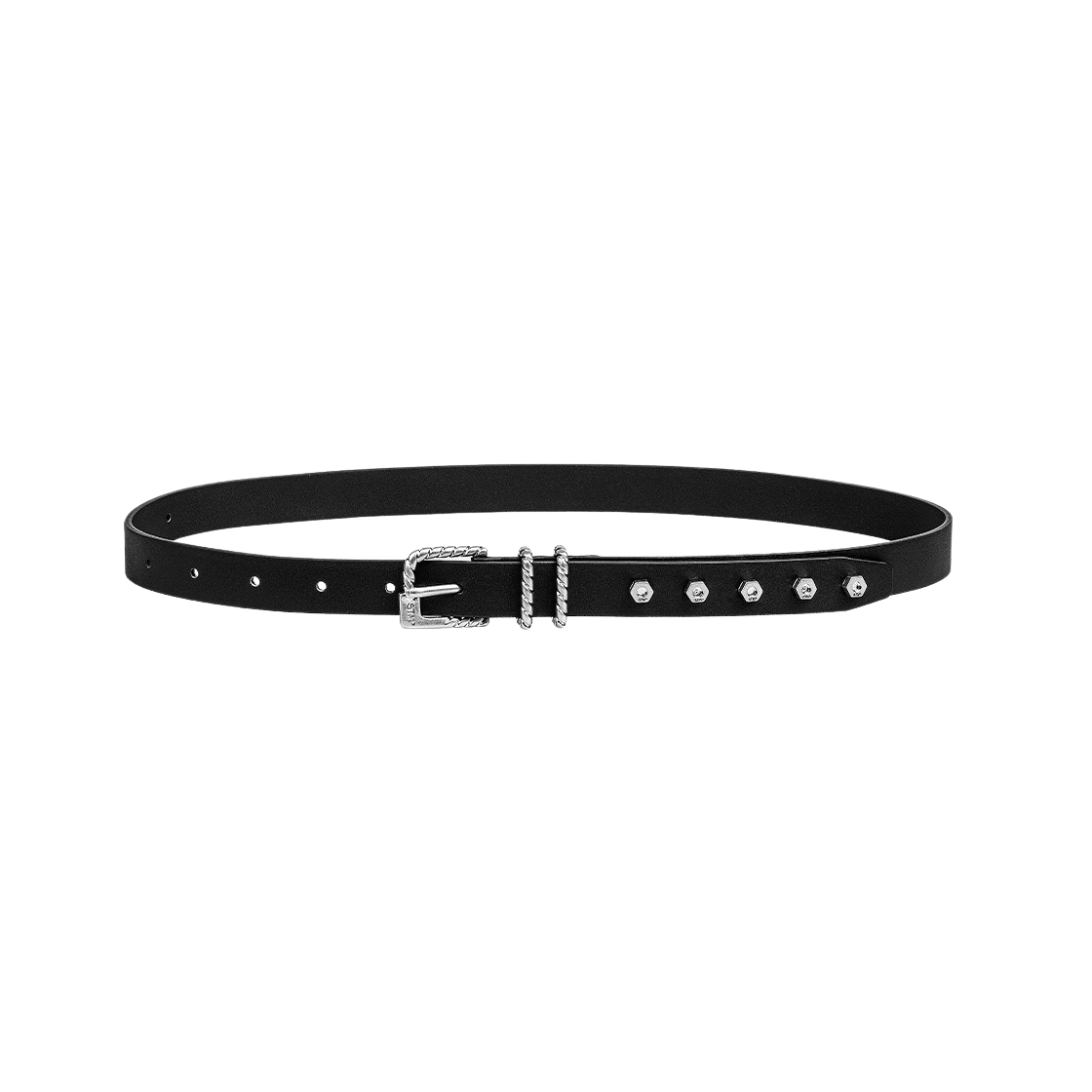 no487 Sentiments No.487 Screw Nut Black leather belt - 대표 이미지 #1