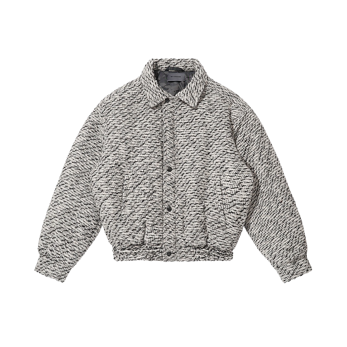 BR023PJ0001C01 BY RANG Tweed Padded Bomber Jacket White