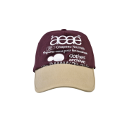 Aeae Web Logo Two Tone Ball Cap Beige Burgandy