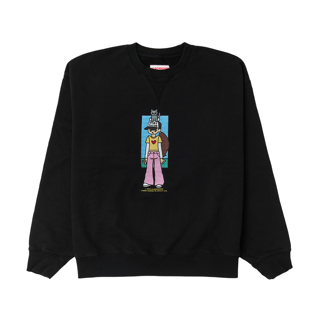 LB2024T015 Lelbobrown No Cat No Life Drawing Sweatshirt - 대표 이미지 #1