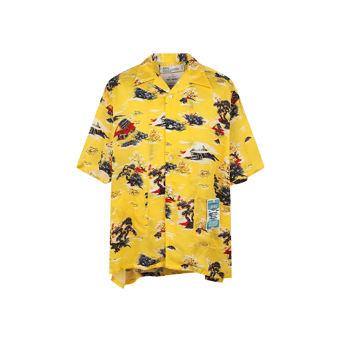 KM4BSHSDK08YL Dairiku Cliff Aloha Shirt Yellow