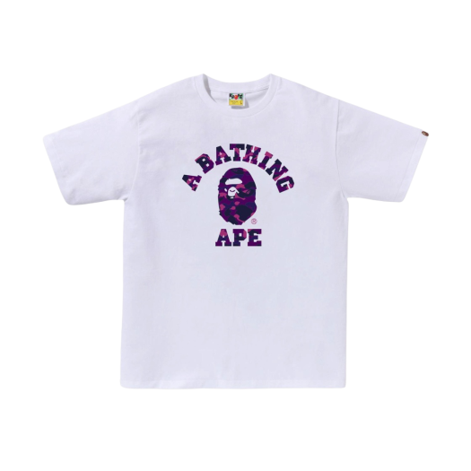BAPE Color Camo College T-Shirt White Purple