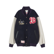 N ARCHIVE Archive Logo Edition Wool Stadium Jacket Navy