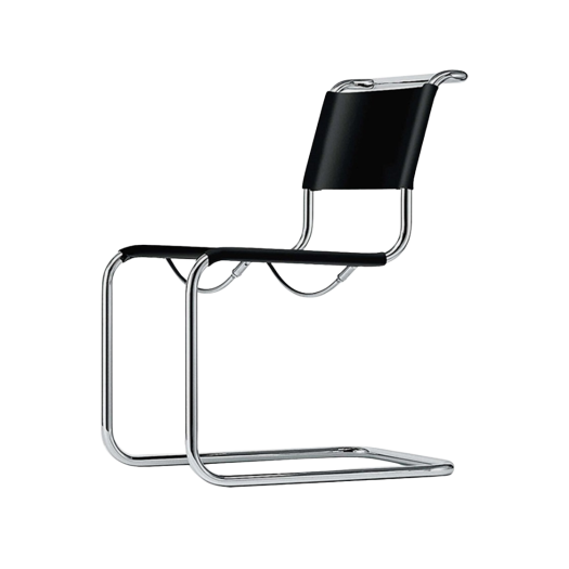 VAUT305689 Thonet S 33 N Cantilever Chair Chrome Frame Black Mesh