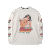 QT8 GARMENTS Hear the Bubble EC Washed Long Sleeve Ecru
