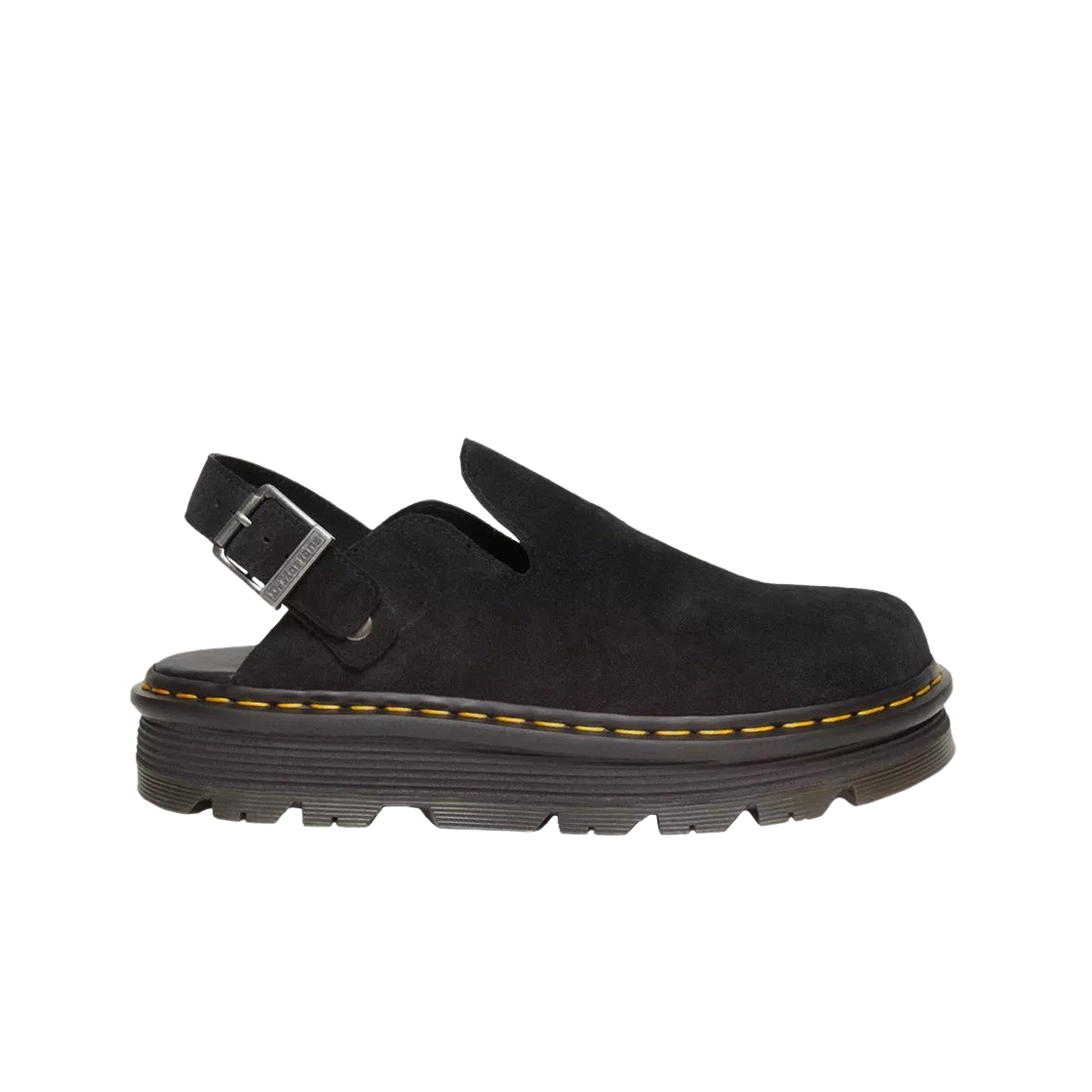 닥터마틴 제브잭 스웨이드 캐주얼 슬링백 플랫폼 뮬 블랙(Dr. Martens Zebzag Suede Casual Slingback Platform Mules Black)